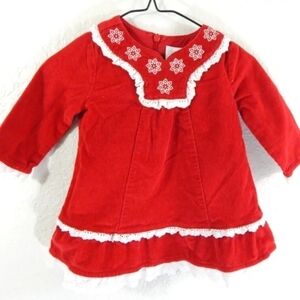 Hanna Andersson Snowflake Embroidered Corduroy Dress